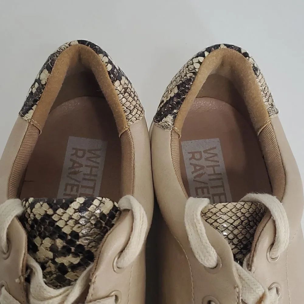 White Raven Impulse Faux Leather Python Sneakers Size 6.5 - Picture 10 of 11